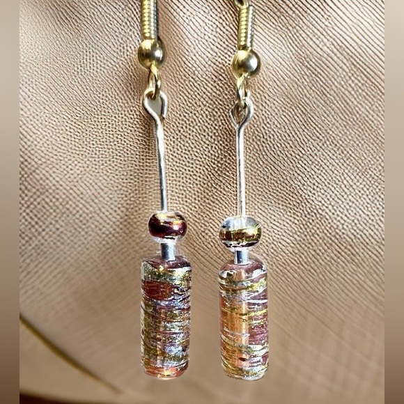 Assorted Lot of 5 Pairs Handmade Iridescent Bead Dangle Hook Earrings - Picture 6 of 11